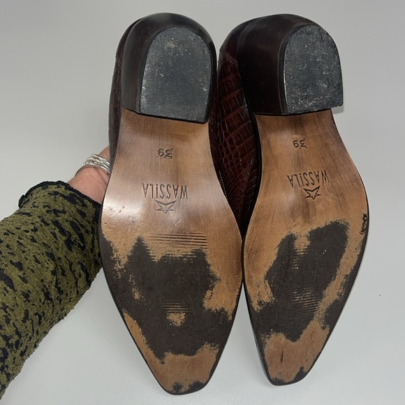 Wassila ladies low booties size 39 preowned in deep brown leather with heels - Picture 6 of 11